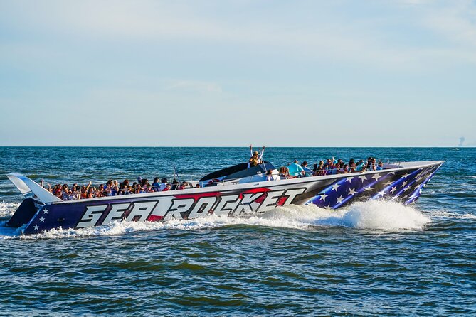 45-Minute Sea Rocket Speed Boat & Dolphin Cruise in Ocean City MD - Leaving downtown through the Ocean City Inlet