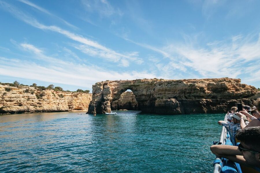 Albufeira: 2.5-Hour Benagil Caves & Dolphin Watching - The swim stop and life aboard the boat