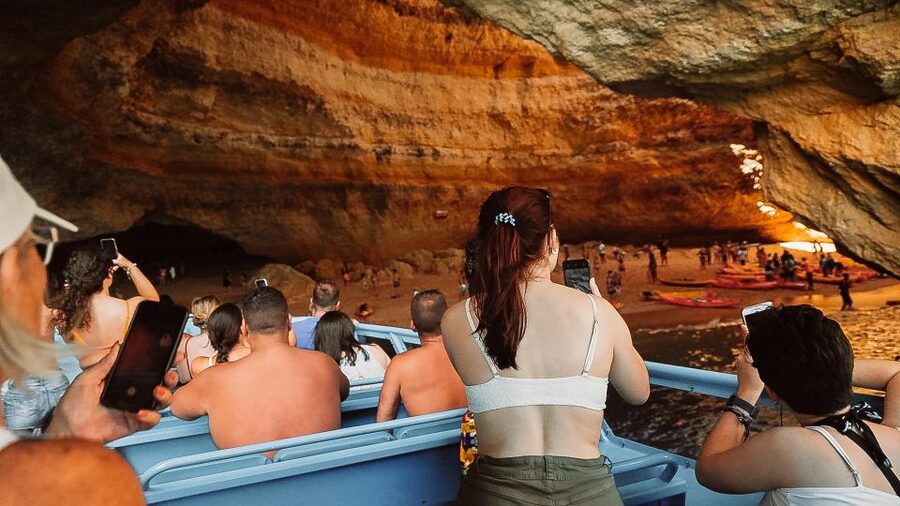Albufeira: 2.5-Hour Dolphin Watching and Caves Trip - Entering Benagil and the coastal caves