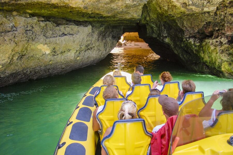 Albufeira: Benagil Caves & Dolphin Watching Speed Boat Tour - São Rafael and Marinha beaches from the water