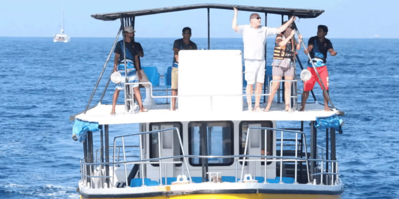 All Inclusive Mirissa Whale & Dolphin Watching + Snorkeling - Whale watching after several hours at sea