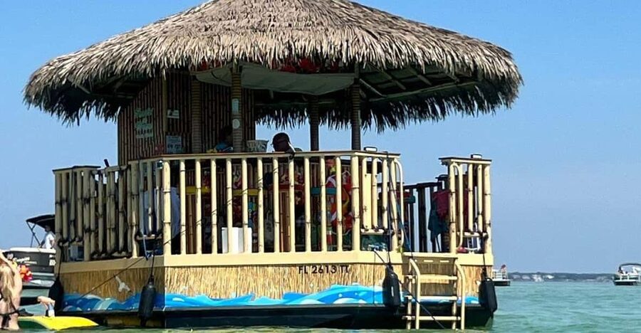 Destin: Sunset Crab Island & Dolphin Tour on Tiki Vessel - What the tiki vessel is really like
