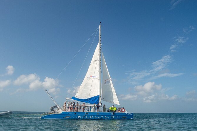 Dolphin Catamaran Snorkel and Sail with Open Bar - The Antilla shipwreck: Aruba’s big underwater draw