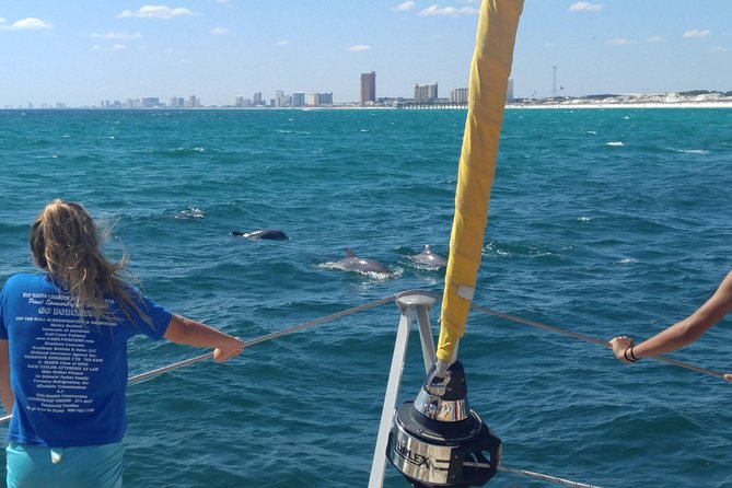 Dolphin Sightseeing Tour on the Footloose Catamaran - Sailing toward Panama City Beach and Shell Island