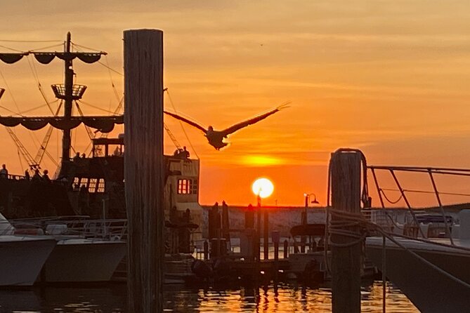 Dolphin & Sunset Cruises in Destin FL aboard the Hydrojet - The sunset payoff, with a weather warning