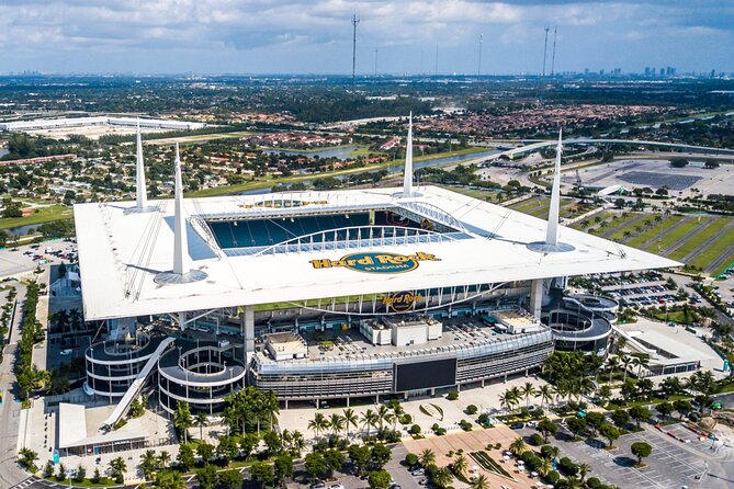 Guitar Hotel or Miami Dolphins Stadium Helicopter Tour - Circling Hard Rock Stadium, home of the Dolphins