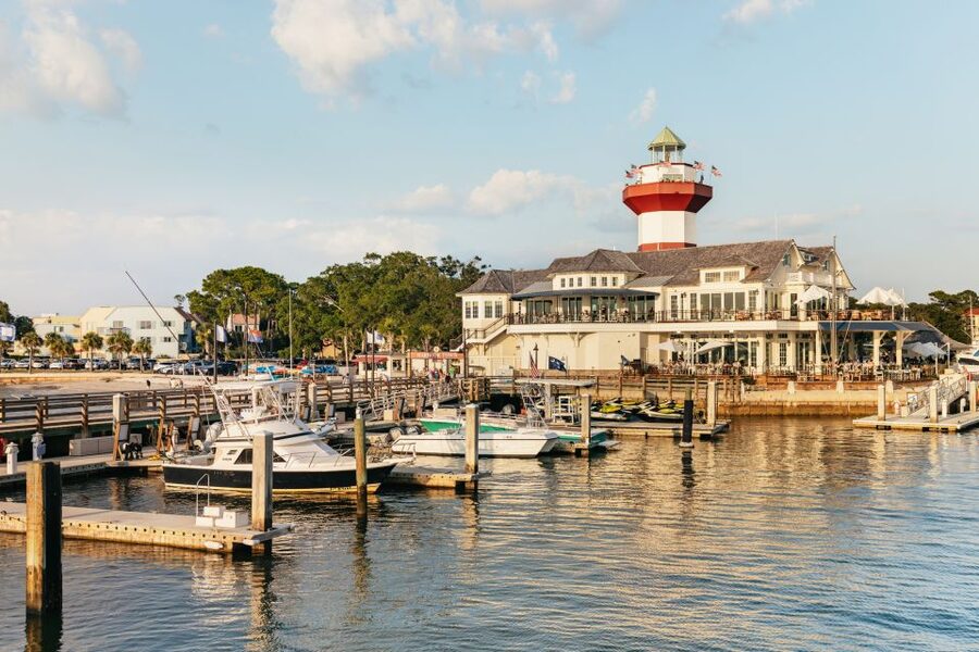 Hilton Head Island: Sunset Dolphin Cruise - Setting out from Harbour Town Pier