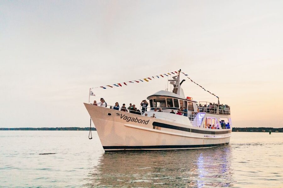 Hilton Head Island: Sunset Dolphin Cruise - Turning toward Daufuskie Island and Bull Creek