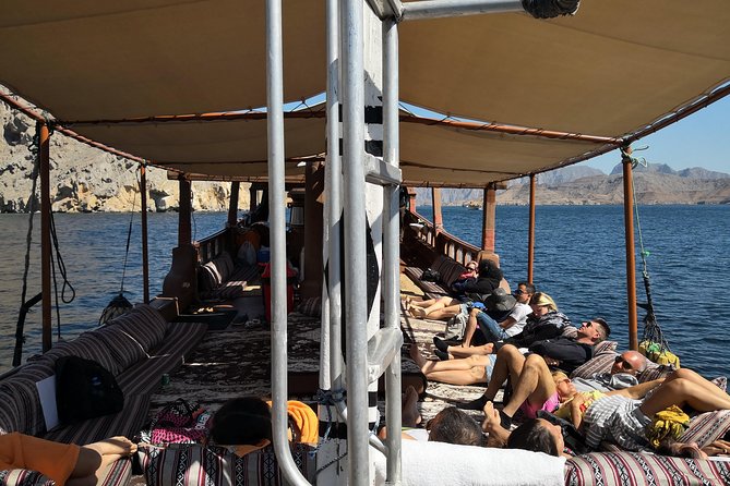 Khasab Dhow cruise-Half day with summing, dolphin watching - Leaving Khasab Port for the fjords