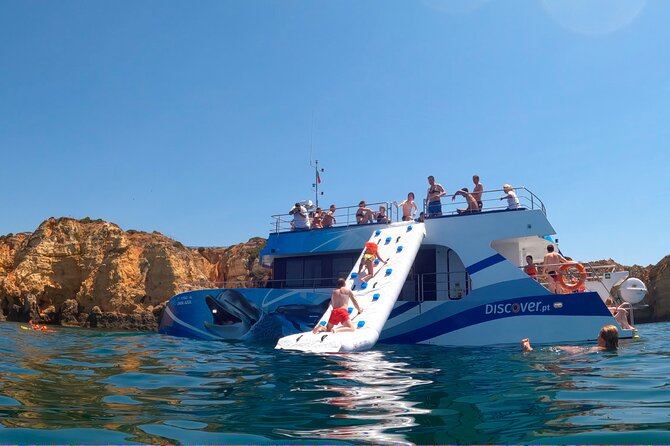 Lagos: Dolphins & Benagil Caves – Catamaran - Finding dolphins in their own waters