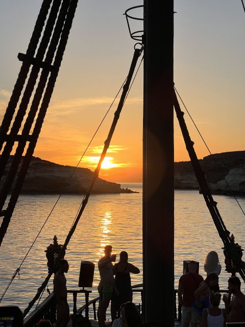 Lampedusa: Sunset Dolphin Sighting on a Pirate Ship - Spaghetti, apericena, and a lively crew