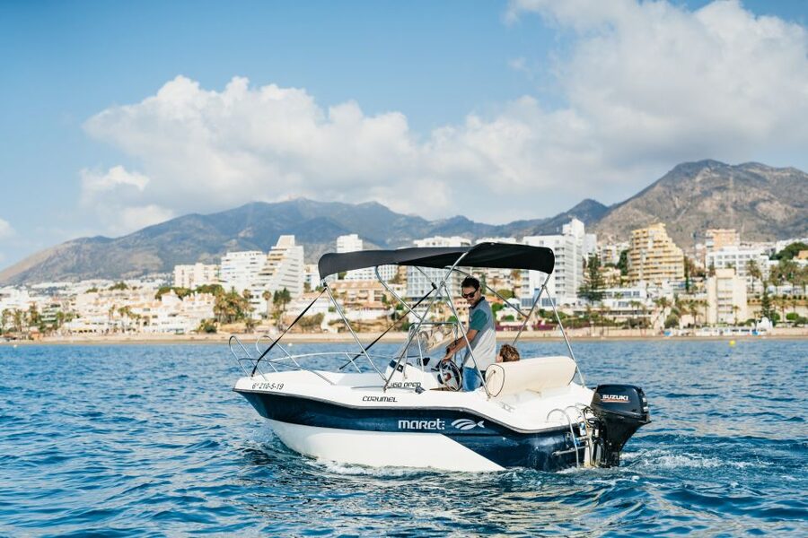Malaga: License-free Boat Rental for Dolphin Watching - Cruising the Malaga coast under your own power