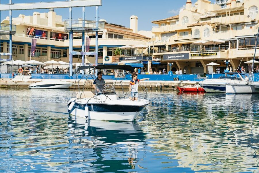 Malaga: License-free Boat Rental for Dolphin Watching - Swimming, snorkeling, and empty coves