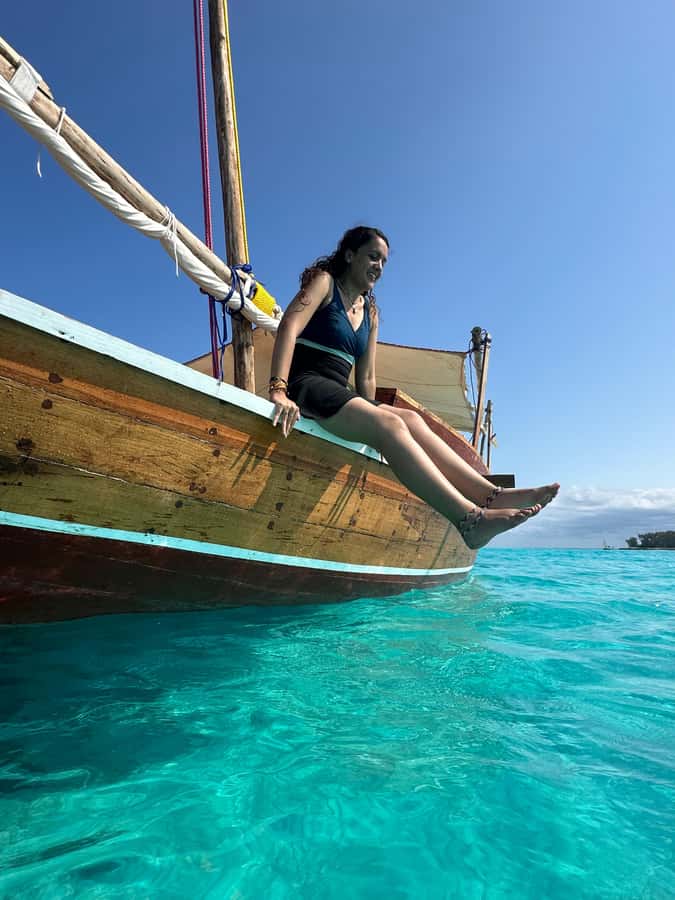 Matemwe: Mnemba Island Dolphin & Snorkeling Boat Trip - Looking for dolphins around Mnemba