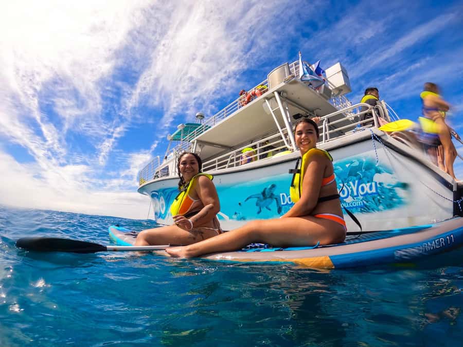 Oahu: Dolphin Watching & Turtle Snorkeling with Waterslide - The 20-foot waterslide and other water games