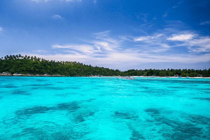 Phuket Dolphin Quest: Racha & Maiton Island Expedition - Racha Yai, coral water, and the midday buffet