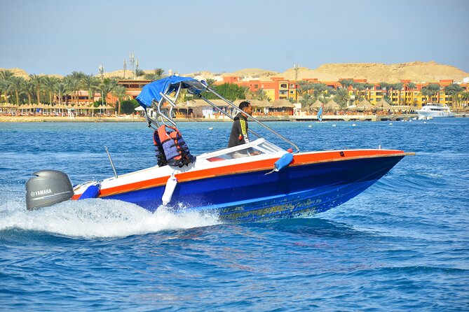 Private Speed Boat to DOLPHINS House & Water activities -HURGHADA - Leaving Hurghada by air-conditioned transfer
