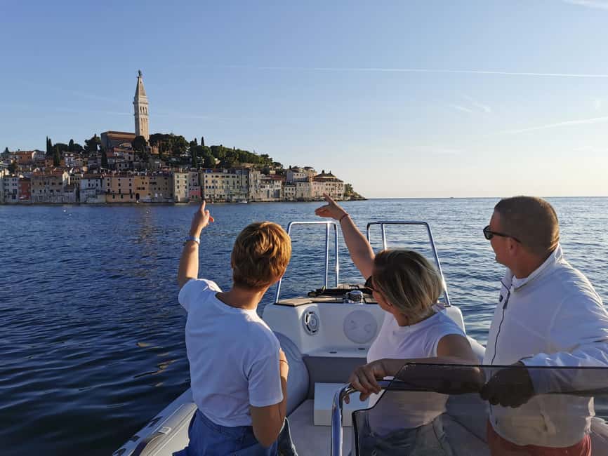 Rovinj: Sunset Speedboat Tour with Dolphin Watching - Cruising toward Rovinj’s old town