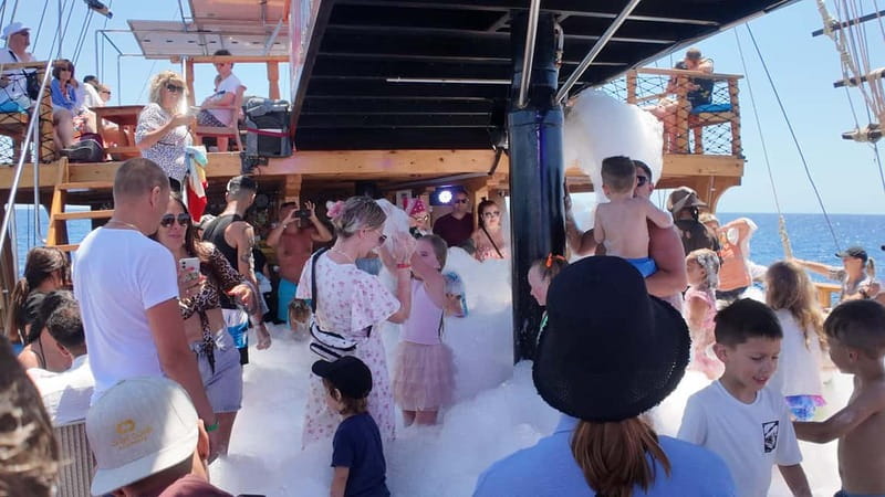 Side: Dolphin Boat Tour With Lunch Foam party Swimming - Dolphin Island adds a wildlife moment