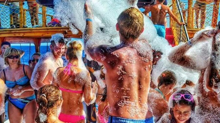 Side: Dolphin Island Boat Tour w/ Lunch & Foam Party - Swimming where river meets sea