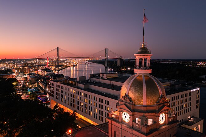 Sunset Dolphin Eco Tour - The Talmadge Memorial Bridge and Port of Savannah