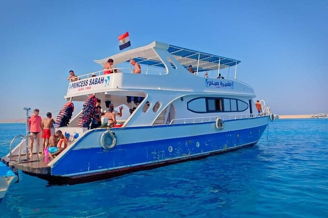 Swimming with Dolphins and Banana Boat Sea Trip Day Experience - Hurghada - Lunch on deck, with a practical Egyptian buffet